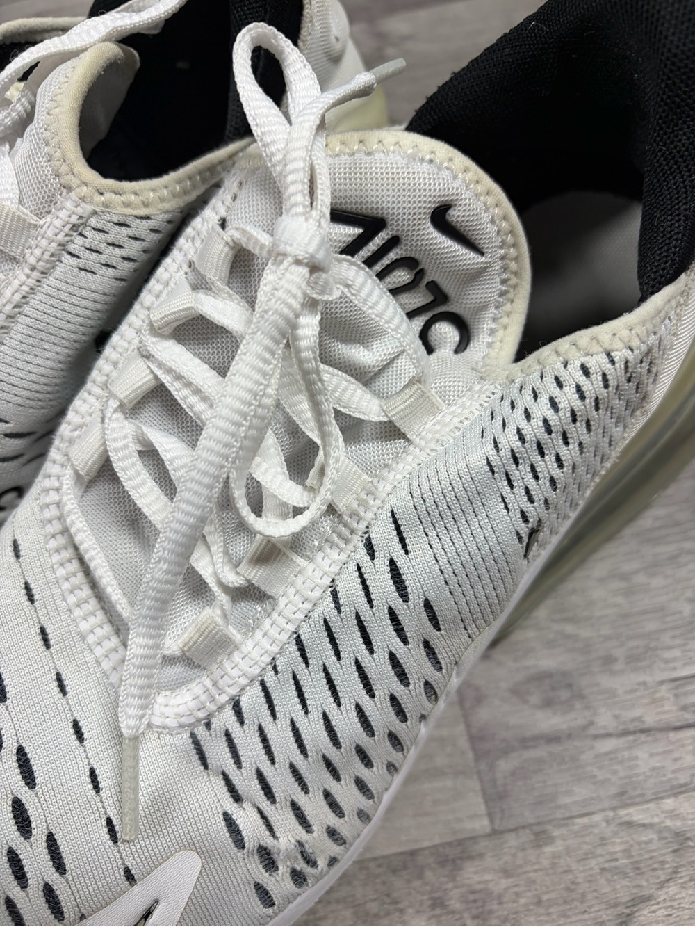 Nike Women's White/Black Air Max 270 React-Style Sneakers - Picture 3 of 7